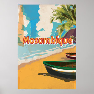 Mozambique Vintage vacation Poster