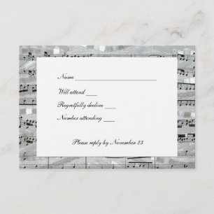 Mozart and Pearls rsvp with envelopes Card