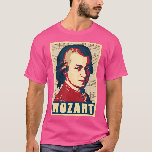 Mozart Classical Music Composer Retro T-Shirt (Front)