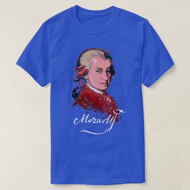 Mozart Colourful Portrait MusicClassicalPiano 1 T-Shirt (Design Front)