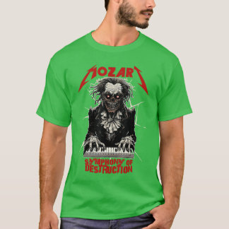 MOZART Funny HeavyMetal s Classical Music Band Ble T-Shirt