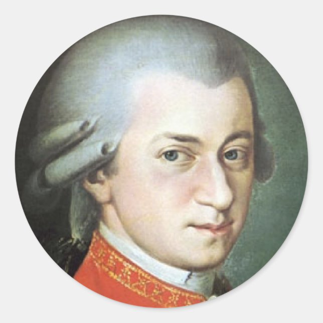 Mozart gifts for music lovers classic round sticker (Front)