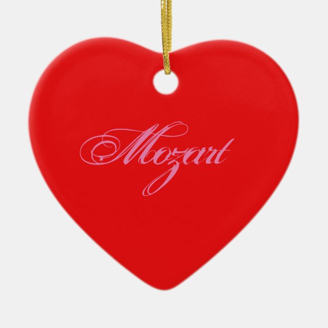 Mozart Herz Ceramic Tree Decoration (Front)