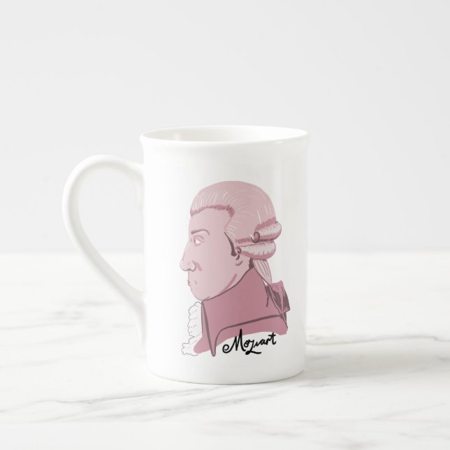 Mozart in the Pink Bone China Mug (Left)