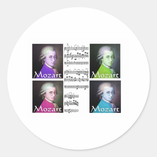 Mozart Lovers Gifts Classic Round Sticker (Front)