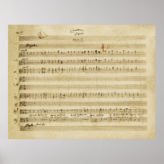 Mozart Marriage of Figaro Manuscript Print