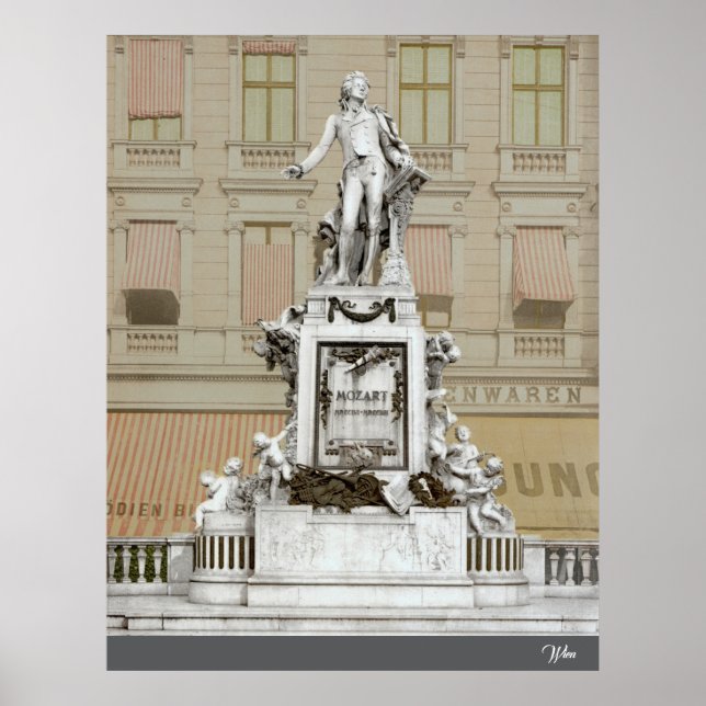 Mozart Monument in Vienna (c. 1900) Poster (Front)