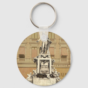 Mozart Monument, Vienna, Austro-Hungary magnificen Key Ring