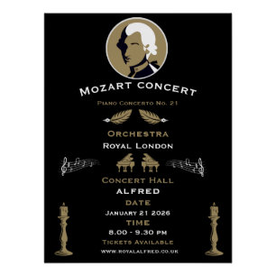 Mozart Music Concert Poster