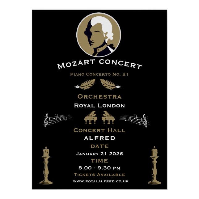 Mozart Music Concert Poster (Front)