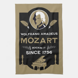 Mozart Music Lover Gift Tea Towel