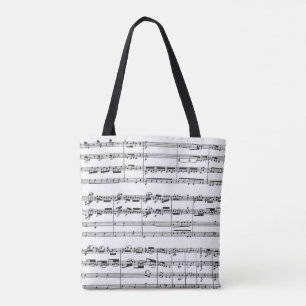 Mozart Music Lovers Black and White Tote Bag