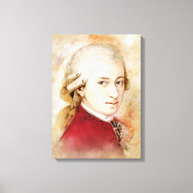Mozart on Canvas - Watercolor Style (Front)