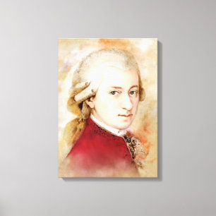 Mozart on Canvas - Watercolor Style Print