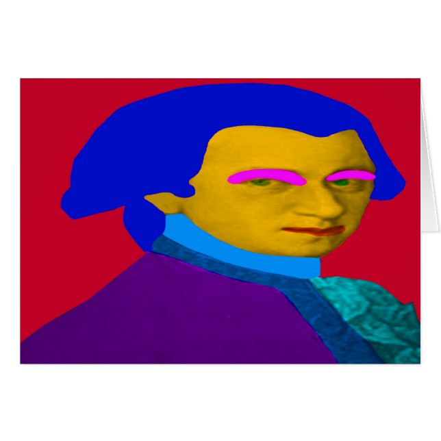 Mozart pop Art Greeting Card (Front Horizontal)