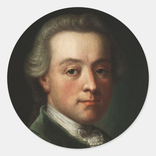 Mozart Portrait Classic Round Sticker (Front)