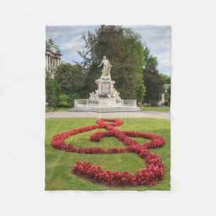 Mozart Statue In Burggarten Vienna Austria Fleece Blanket