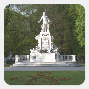 Mozart Statue Square Sticker