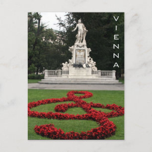 mozart statue vienna postcard