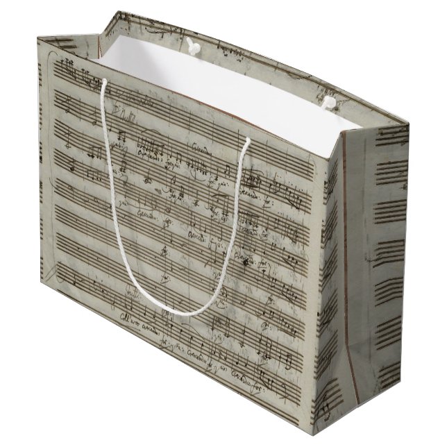 Mozart Violin Concerto Manuscript Large Gift Bag (Back Angled)