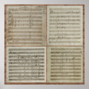 Mozart Violin Concerto Manuscript Poster