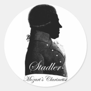 Mozart's Clarinetist Classic Round Sticker