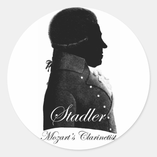 Mozart's Clarinetist Classic Round Sticker (Front)