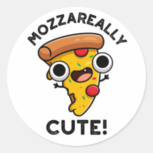 Mozza-really Cute Funny Pizza Pun  Classic Round Sticker