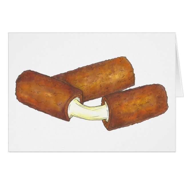 Mozzarella Cheese Sticks Junk Food Foodie Card (Front Horizontal)