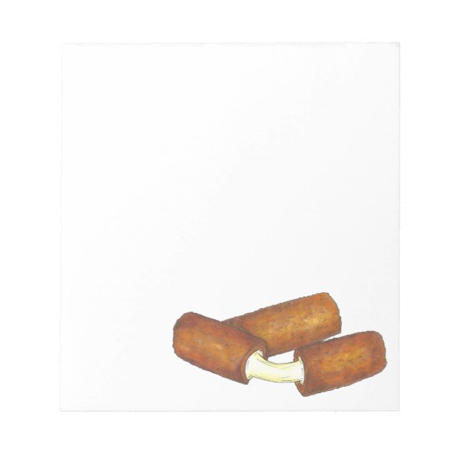 Mozzarella Cheese Sticks Junk Food Foodie Gift Notepad (Front)