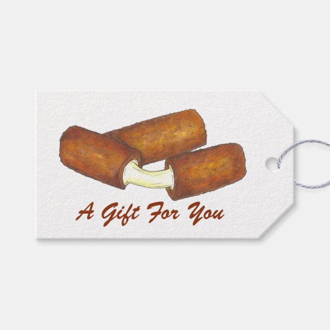 Mozzarella Cheese Sticks Junk Food Foodie Gift Tag (Front (Horizontal))