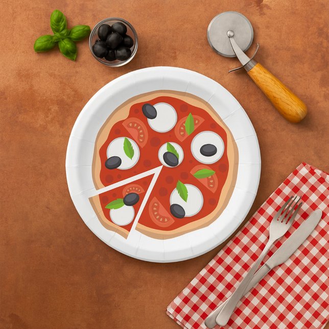 Mozzarella Pizza Paper Plate (Creator Uploaded)