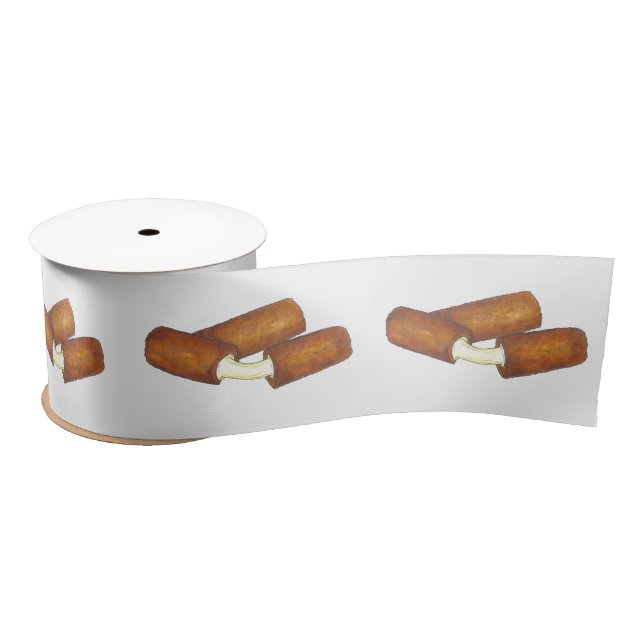 Mozzarella Sticks Cheese Junk Food Ribbon Satin Ribbon (Spool)