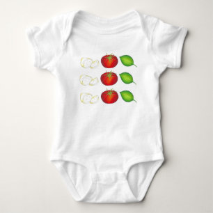 Mozzarella Tomato Basil Italian Food Cooking Baby Bodysuit