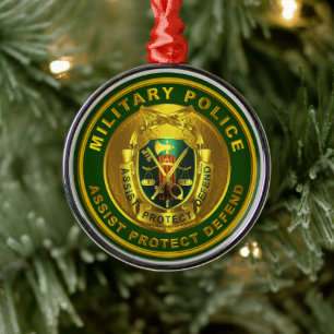 MP Military Police Christmas Metal Tree Decoration