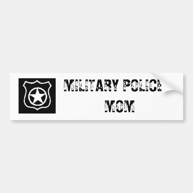 MP, MILITARY POLICE MOM BUMPER STICKER (Front)