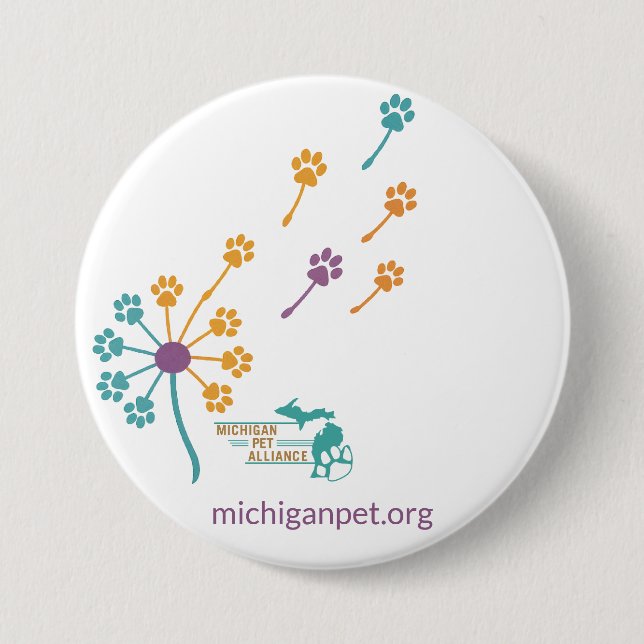 MPA Dandelion Paw Print Button (Front)