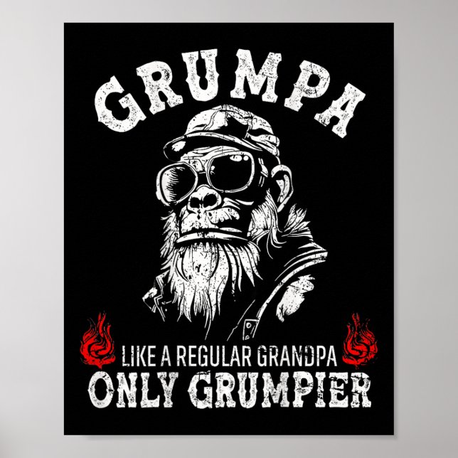 Mpa Like A Regular Grandpa Only Mer Monkey (on Bac Poster (Front)
