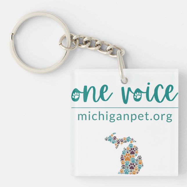 MPA One Voice Paw Prints Keychain (Front)