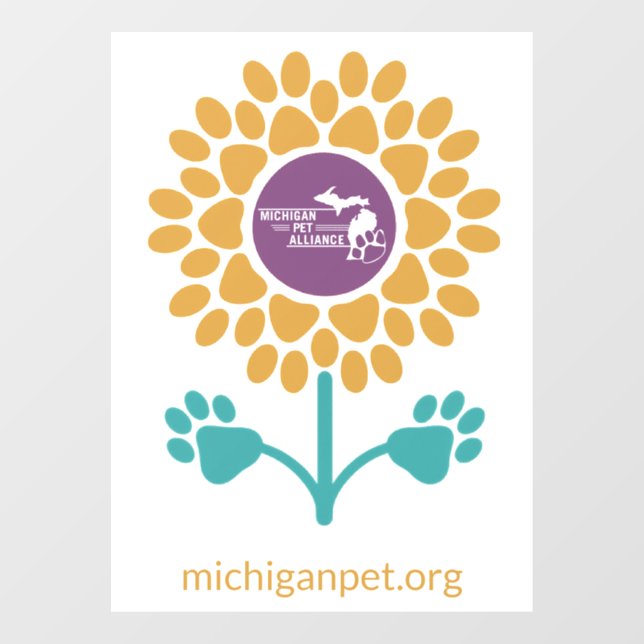MPA Paw Prints Sunflower Window Clings (Sheet)