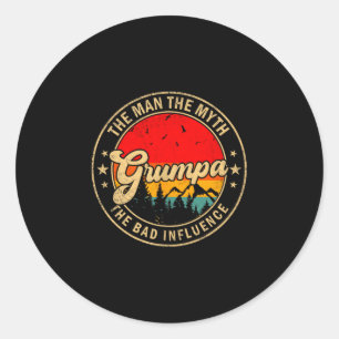 Mpa The Man The Myth The Bad Influence Vintage Ret Classic Round Sticker