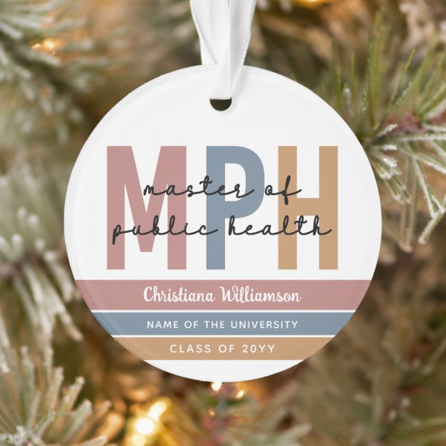 MPH Master of Public Health Grad Personalised  Ornament (Tree)