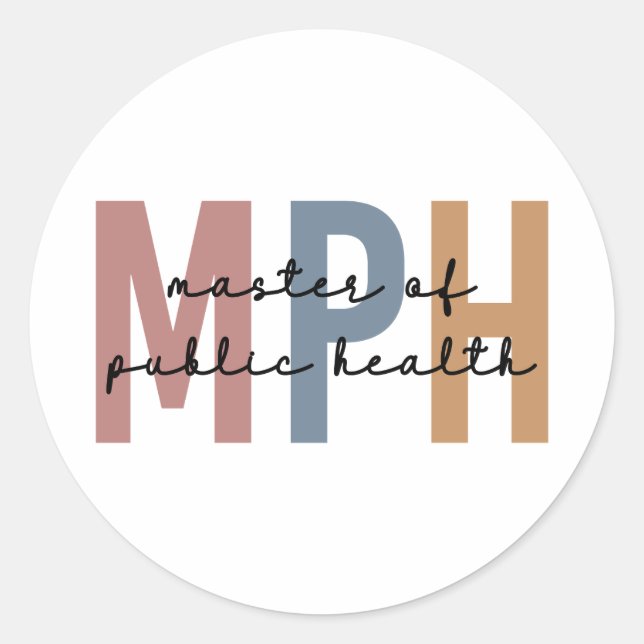 MPH Master of Public Health Graduation Classic Round Sticker (Front)
