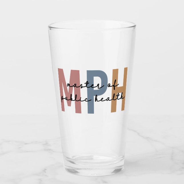 MPH Master of Public Health Graduation Glass (Front)