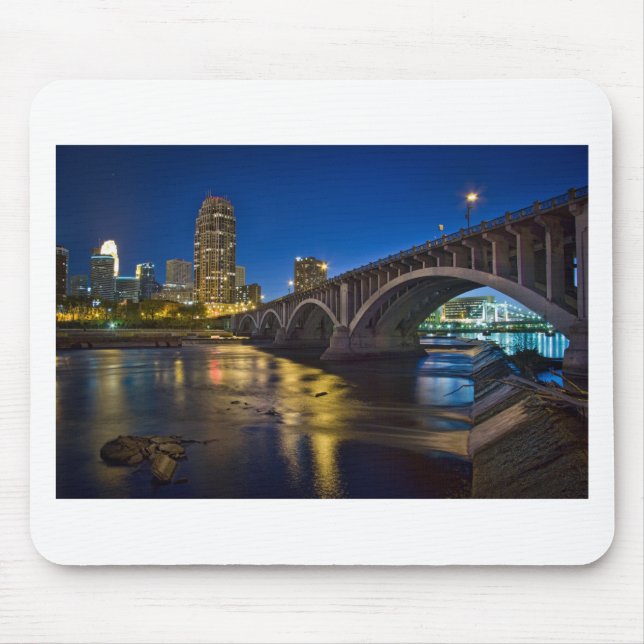 MplsSkyline3rdAveBridgeNightview_rs.jpg Mouse Mat (Front)