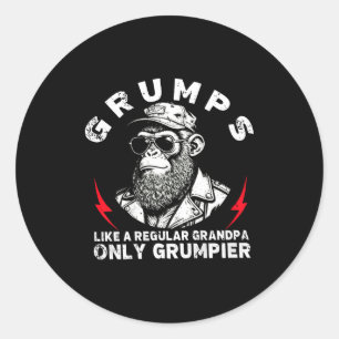 Mps Like A Regular Grandpa Only Mer Monkey (on Bac Classic Round Sticker
