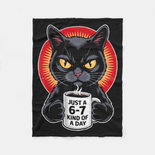 Mpy 6 7 Meme Cat Funny Gen Alpha Six Seven Cat Lov Fleece Blanket