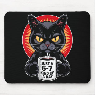 Mpy 6 7 Meme Cat Funny Gen Alpha Six Seven Cat Lov Mouse Mat