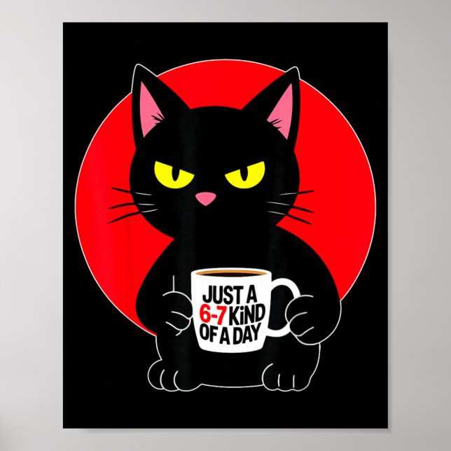 Mpy 6 7 Meme Cat Funny Gen Alpha Six Seven Cat Lov Poster (Front)