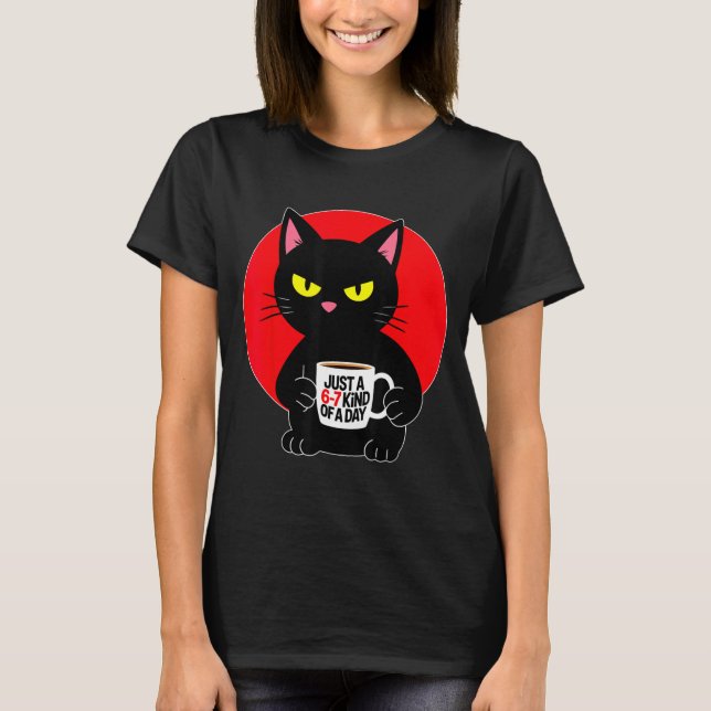 Mpy 6 7 Meme Cat Funny Gen Alpha Six Seven Cat Lov T-Shirt (Front)